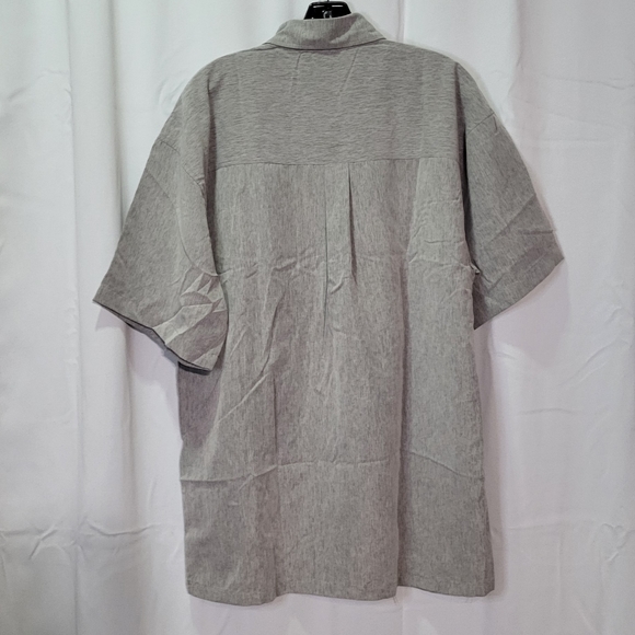 L.A. Beat Men's Gray NWOT Short Sleeve Button Down Dress Shirt Size XL - Picture 4 of 5